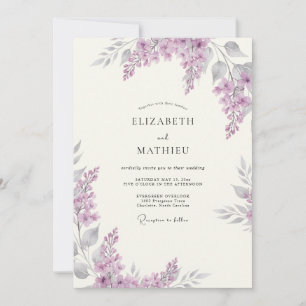 Invitation Mariage Artisanal Améthyste Wisteria