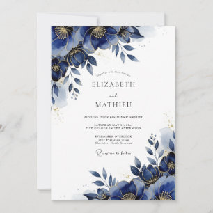 Invitation Mariage Artistique Automnal Orange Brûlé