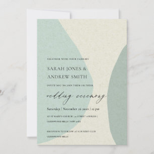 INVITATION MARIAGE ARTISTIQUE BLEU AQUA ABSTRAIT MODERNE