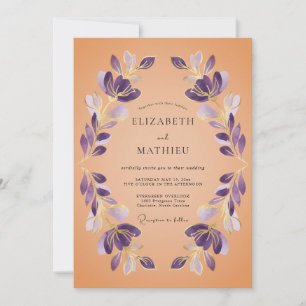 Invitation Mariage Artistique Botanique Améthyste