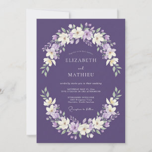 Invitation Mariage Artistique Floral Lavande