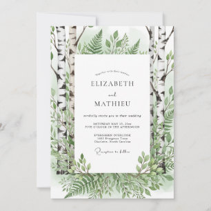 Invitation Mariage Artistiques Sauvage de Verdure Moussu
