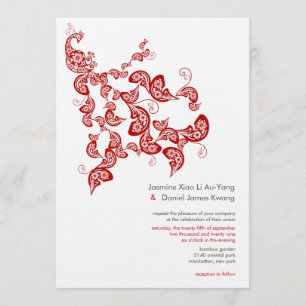 Invitation Mariage asiatique chic oriental de Boho de la flor