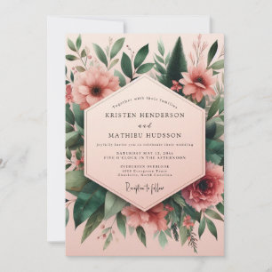 Invitation Mariage Assemblage Floral Rose
