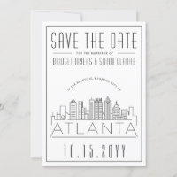 Mariage Atlanta | Skyline stylisée Enregistrer la