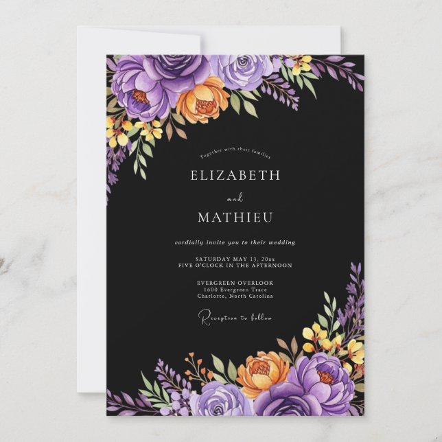 Invitation Mariage Atmosphérique Sombre (Devant)