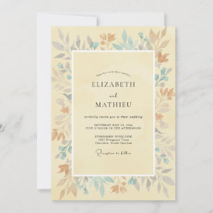 Invitation Mariage au Beurre de Cuivre Feuillu