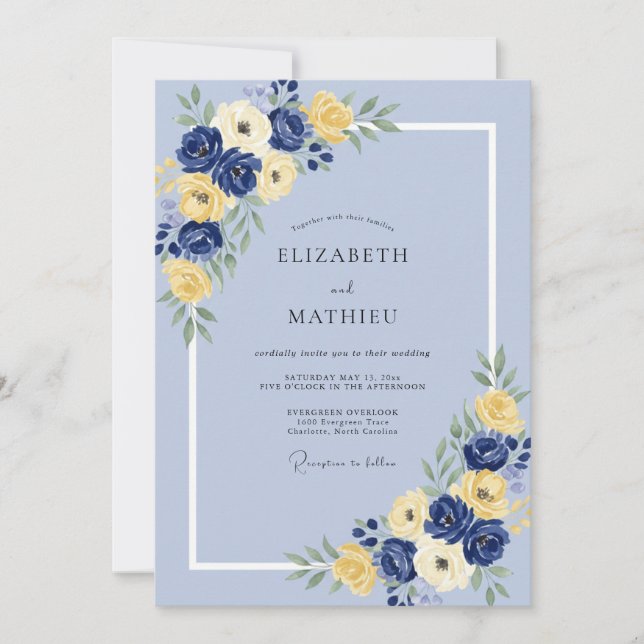 Invitation Mariage au Beurre de Maïs Eucalyptus (Devant)