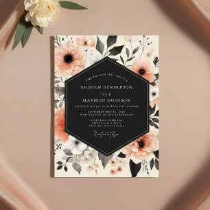 Invitation Mariage au Bois de Floraison de Pêche