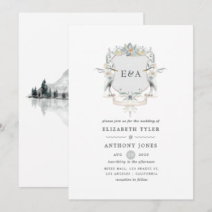 Invitation Mariage au bord du lac avec vue sur Heron Crest
