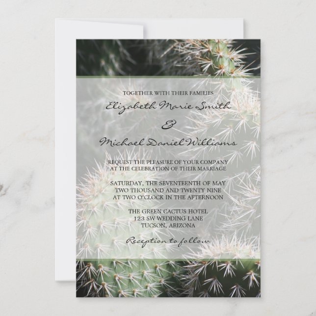 Invitation Mariage au Cactus (Devant)