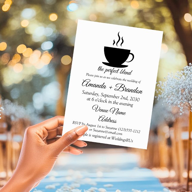Invitation Mariage au café The Perfect Blend (The Perfect Blend Coffee Wedding Invitation)