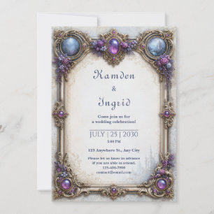 Invitation Mariage au Château Améthyste Rose