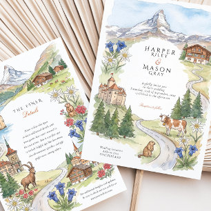 Invitation Mariage au Château de Chillon dans les Alpes suiss