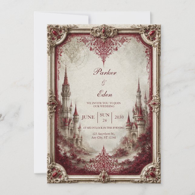 Invitation Mariage au château de Crimson Spire (Devant)