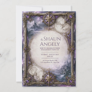 Invitation Mariage au château de la boussole violette
