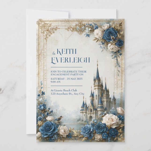 Invitation Mariage au Château de la Rose Bleue (Devant)