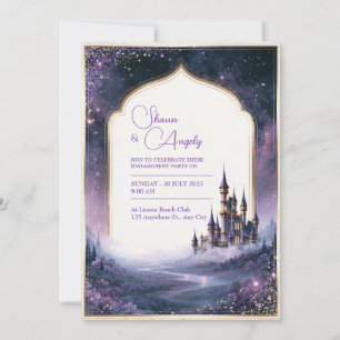 Invitation Mariage au Château de Lavande Crépusculaire