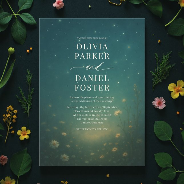 Invitation Mariage au Ciel de Prairie d'un Vert Emeraude (Créateur téléchargé)