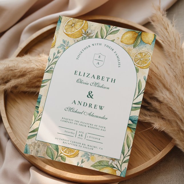 Invitation Mariage au citron de la côte d'Amalfi (Créateur téléchargé)