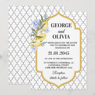 Invitation Mariage au Citron Méditerranéen de Style Marocain