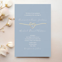 Mariage au cœur d'or bleu poussiéreux