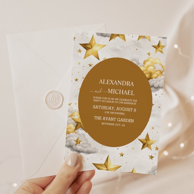 Invitation Mariage au Croissant de Lune Céleste (Créateur téléchargé)