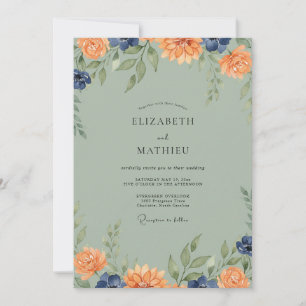 Invitation Mariage au Dahlia Ambre Mousse