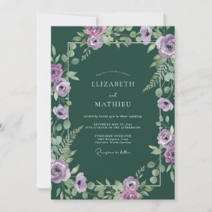 Invitation Mariage au eucalyptus au feuillage de lilas émerau