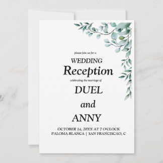 Invitation Mariage au eucalyptus générique