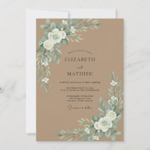 Invitation Mariage au Eucalyptus Kaki