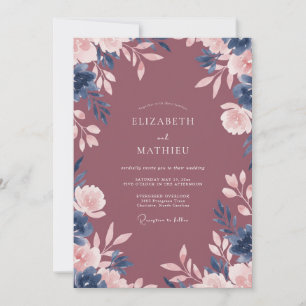 Invitation Mariage au feuillage de baie profonde