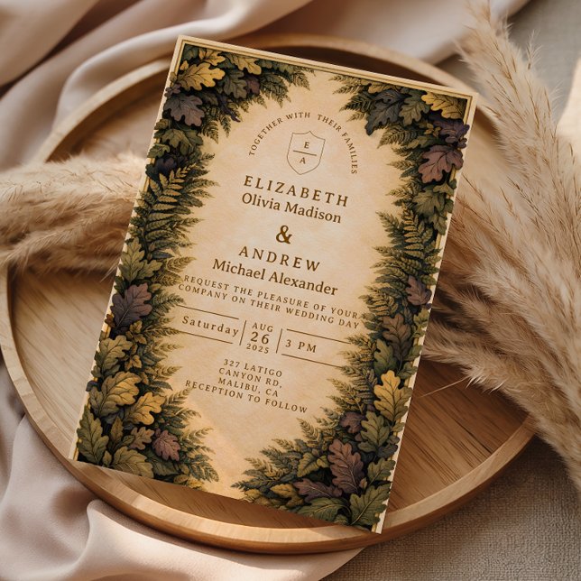 Invitation Mariage au feuillage de la forêt automnale (Créateur téléchargé)