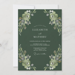Invitation Mariage au feuillage de mousse profonde