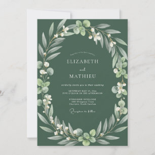 Invitation Mariage au feuillage de mousse sombre