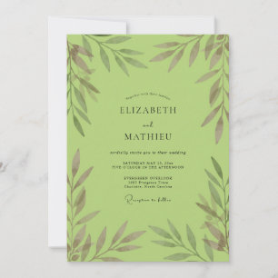Invitation Mariage au feuillage de pistachio Eucalyptus