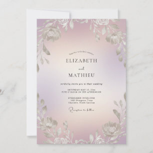 Invitation Mariage au feuillage d'opale eucalyptus