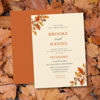 Invitation Mariage au gland de chêne ambre