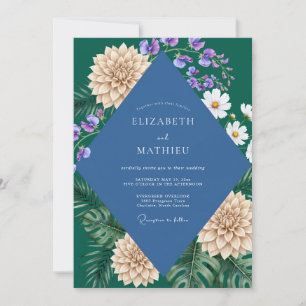 Invitation Mariage au Jade Slate Monstera Eucalyptus