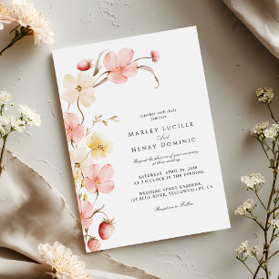 Invitation Mariage au jardin botanique de fleurs sauvages pri
