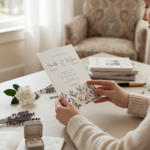 Invitation Mariage au Jardin Botanique de Lavande Violette