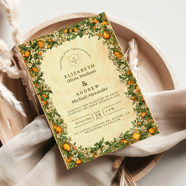 Invitation Mariage au Jardin Citron Doré (Créateur téléchargé)