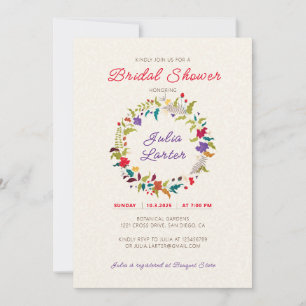 Invitation Mariage au jardin de fleurs exotiques Wild Rose Wo