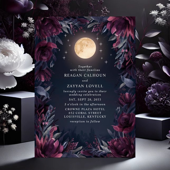 Invitation Mariage au Jardin de Minuit sous la Lune (Créateur téléchargé)