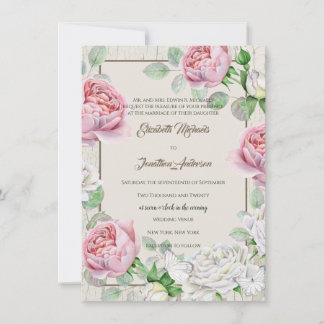Invitation Mariage au Jardin de Roses Roses