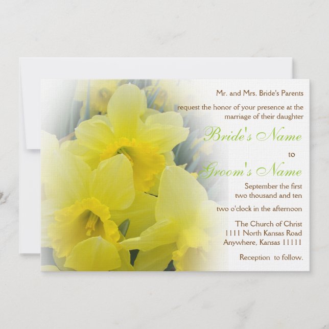 Invitation Mariage au Jonquille (Devant)