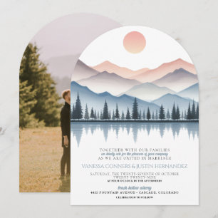 Invitation Mariage au lac de montagne