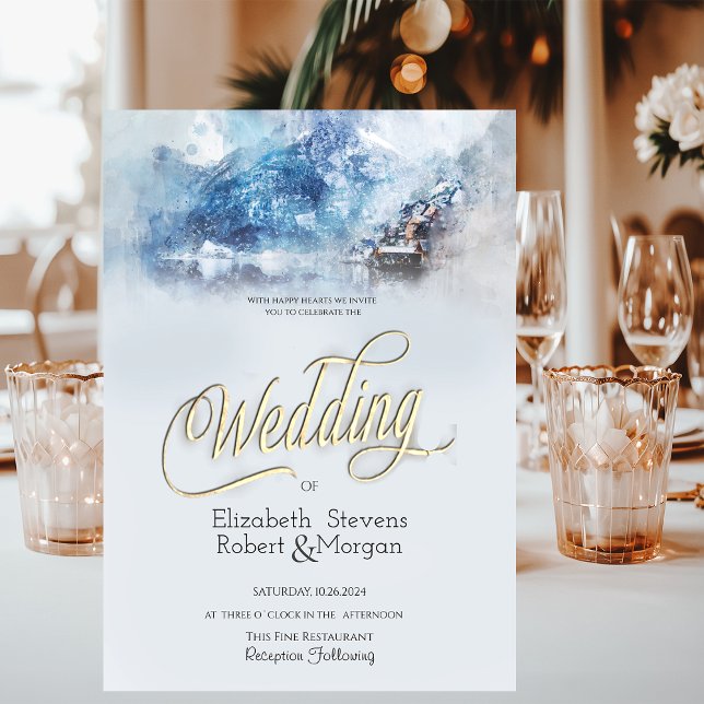Invitation Mariage au lac de Winter Mountain (Créateur téléchargé)