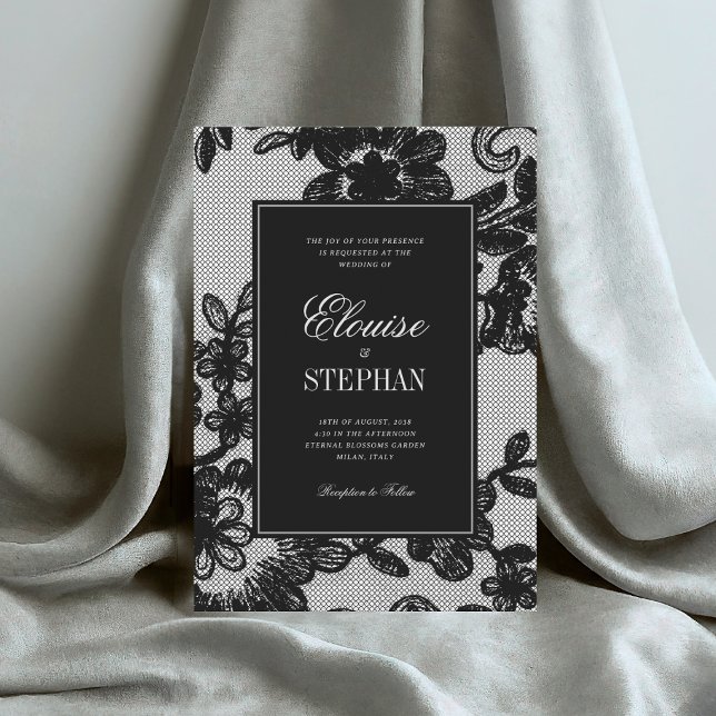 Invitation Mariage au Lacet Vintage (Créateur téléchargé)