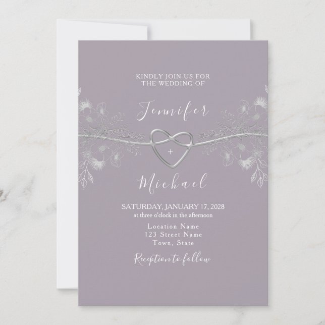 Invitation Mariage au Lavande Violet (Devant)